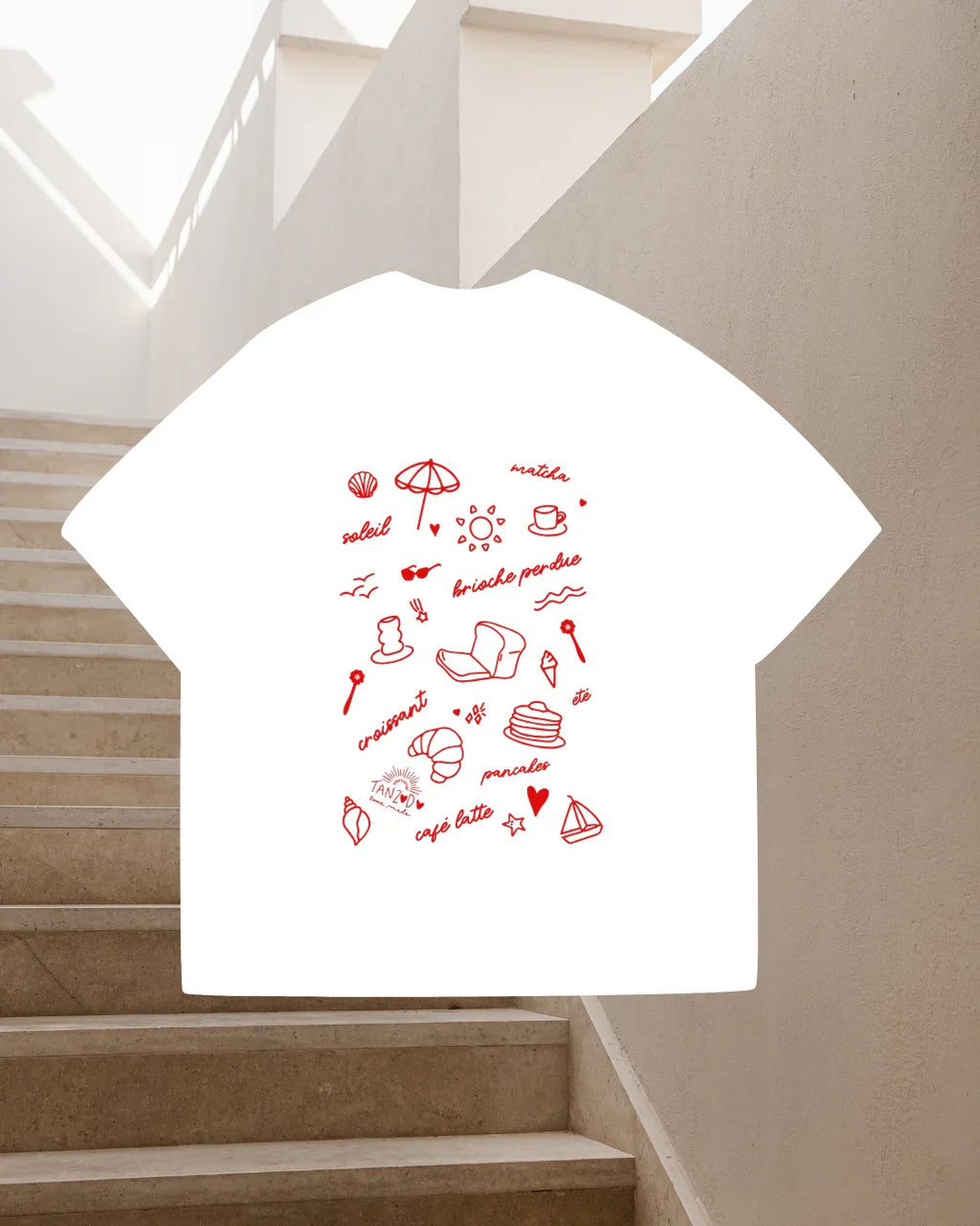 T-shirt Oversize Unisexe “Un café s’il vous plaît” - BLANC